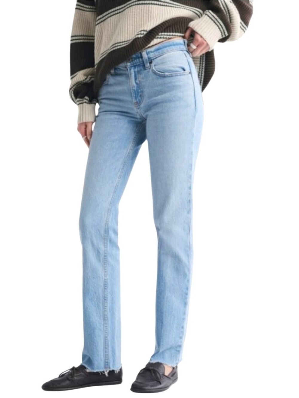 Abercrombie & Fitch Mid Rise Straight Jean Frayed Hem 30 10 Preppy Casual Chic